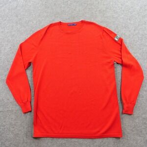 Bally Sweater Mens 34 Extra Large Red Golf Knit Crewneck Contrast Side Panel
